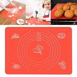 Килимок силіконовий для розкачування тіста, випічки та заморожування напівфабрикатів 25х35 см, A-plus Червоний 84613