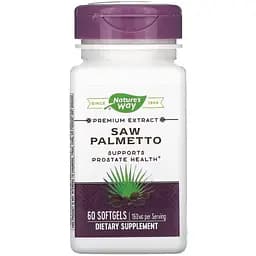 Екстракт ягід сереноа Nature's Way Saw Palmetto, 60 капсул для підтримки передміхурової залози