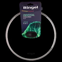 Кришка RINGEL Universal 24 см скляна з металевими ободками та отвором для пару