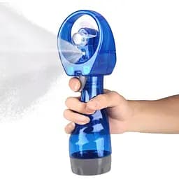 Ручний мінівентилятор із пульверизатором на батарейках, Water Spray Fan, Синій, з розпилювачем води (ST)