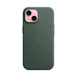 Чехол для Apple iPhone 15, FineWoven Case with MagSafe, зеленый, защитная накладка из материала FineWoven, противоударный, для iPhone, защита всего корпуса, поддержка беспроводной зарядки и MagSafe, (ARM71975) - мініатюра 4