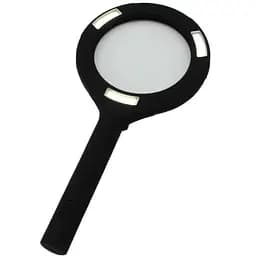 Лупа PL 419 для увеличения в 3 раза на батарейках черный 10 см