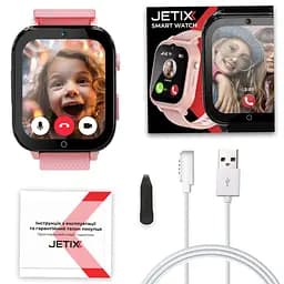Дитячий GPS-годинник JETIX DF100 Pro Kids з вібродзвінком, 4G відеодзвінком і ліхтариком (Pink) - мініатюра 9