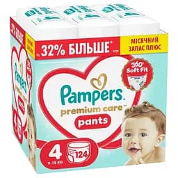 Подгузники-трусики Pampers Premium Care Pants Размер 4 (9-15 кг) 124 шт.