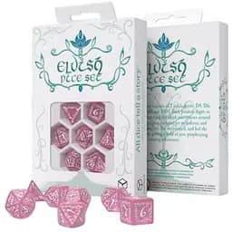 Набор кубиков Elvish Shimmering pink & White Dice Set , 7 шт. (SELV11)