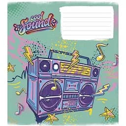 Тетрадь ученическая Cool sound Школярик 024-3205L-2 в линию 24 листов