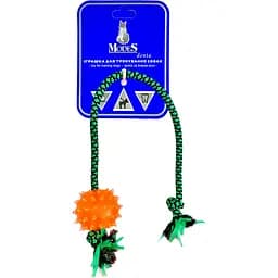 Игрушка для собак Modes Denta мяч мина с канатом XS 4 см оранжевая