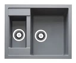 Кухонная мойка Adamant DUPLEX серая 610x495x200 мм, с дополнительной чашей 61 см