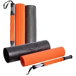 Масажний ролик (роллер) набір 3в1 PowerPlay 4022 Therapy Roller Чорно-помаранчевий (PP_4022)