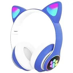 Безпровідні Bluetooth-навушники Cat ear VZV-24M/8079 LED з вушками Сині
