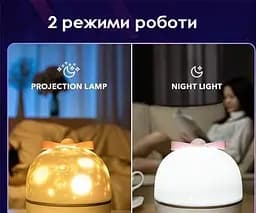 Нічник-проектор музичний з різними сюжетами, 360° - мініатюра 5