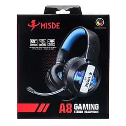 Геймерські навушники з підсвічуванням Misde A8 Gaming Червона гарнітура, ігрові навушники з мікрофоном (ST) - мініатюра 4