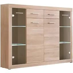 Комод у вітальню ВМК Елія KOM2D2S2W з підсвіткою Дуб сонома (GRB-1518)