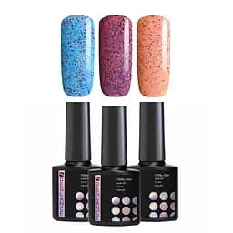Набір гель-лаків для нігтів Reglance з різнокольоровим конфетті 7.5 мл