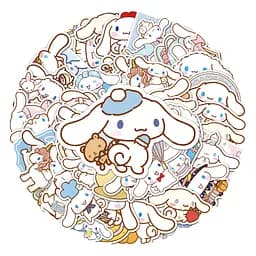 Стикерпак Набір наклейок GeekLand Hello Kitty Cinnamoroll Хелло Кітті Сіноморол 50 штук