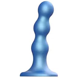 Насадка для страпону Strap-On-Me Dildo Plug Balls Blue Metallic M
