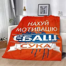 Плед плюшевий на ліжко 3D мотиваційний Нах*й мотивацію 160х200 см