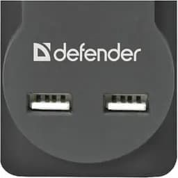 Мережевий фільтр живлення Defender DFS 751, 1.8m, 5роз., 2xUSB (99751) - мініатюра 3