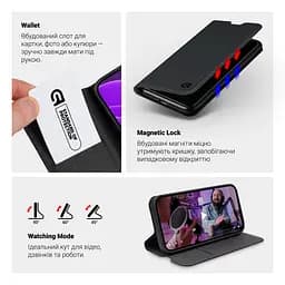 Чехол-книжка для TECNO Spark 40C 4G, OneFold Case, черный, из экокожи (PU) и TPU, с магнитом, с подставкой и отделением для карт, трансформируется в подставку, противоударный, защита всего корпуса, ArmorStandart (ARM87266) - мініатюра 5