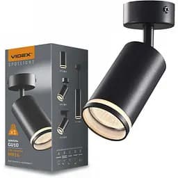 Світильник Videx під лампу GU10 SPF05B накладний поворотний чорний