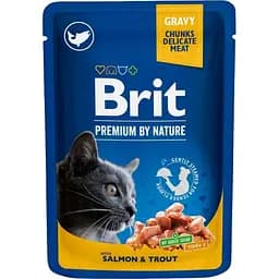 Влажный корм Brit Premium Cat Pouch для кошек с лососем и форелью 100 г