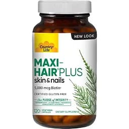 Витамины и минералы Country Life Maxi-Hair Plus, 120 капсул