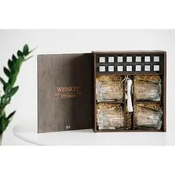 Подарунковий набір Whiskey Stones камені для віскі в дерев'яному пеналі №4 + 4 склянки Bormioli Rocco Selecta + щипці + мішечок - мініатюра 2