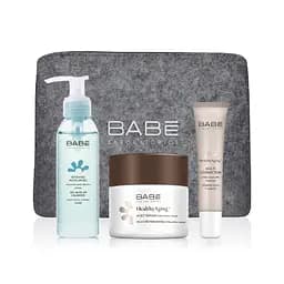 Подарунковий набір Babe Laboratorios Healthy Aging: Коректор для шкіри навколо очей і губ, 15 мл + Нічний крем для обличчя з антивіковим комплексом, 50 мл + Міцеллярний гель Travel Size, 90 мл + косметичка у подарунок - мініатюра 2