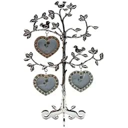 Мультирамка Дерево для 3 фото металева срібляста 22.5 х 15 х 8.5 см (9748a)
