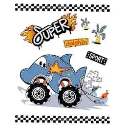 Алмазна мозаїка з частковою викладкою "Машина-дельфін" Ідейка AMV1231, 15x20см