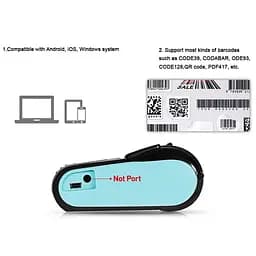 Мобільний термопринтер чеків для смартфона bluetooth Goojprt PT-210, pos принтер + чохол, блакитний (100621) - мініатюра 5