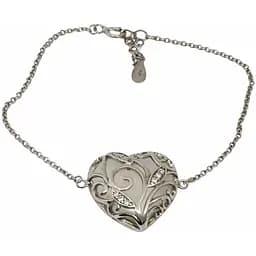 Серебряный браслет Сердце с фианитами. 830111238095 17