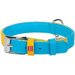 Нашийник для собак Waudog Glamour Colors of freedom, шкіряний, з QR паспортом, М, 30-39х2 см