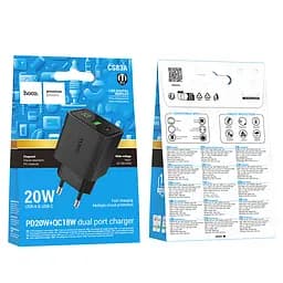 МЗП Hoco CS83A Excellent PD20W+QC3.0 charger with digital display(EU) Black - мініатюра 2