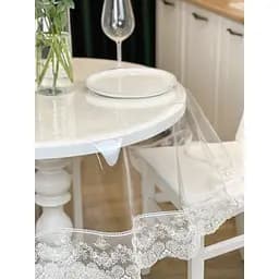 Силіконова скатертина з молочним мереживом Блюмарин 15 см 110х110 см