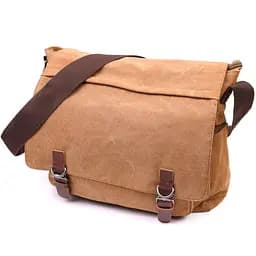 Велика сумка для ноутбука з клапаном із текстилю 21242 Vintage коричнева