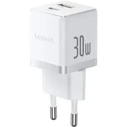 МЗП Baseus Palm Fast Charger 30W (1USB-A/1C) (P1011160A) Moon White