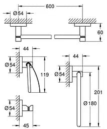 Набір аксесуарів для ванної кімнати Grohe Essentials 40776001, Хром - мініатюра 2