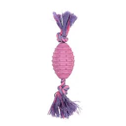 Игрушка для собак Misoko&Co Мяч для регби с веревкой. pink. 24x8 cm