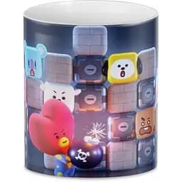 Кухоль GeekLand БТ21 бомба BT21 BTS 02.56 330 мл білий