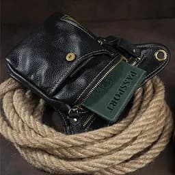 Сумка на пояс 14659 Vintage чорна - мініатюра 3
