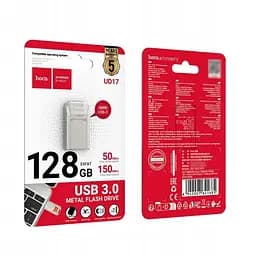 USB флеш накопичувач Hoco UD17 128GB Type-C металевий сріблястий - мініатюра 4