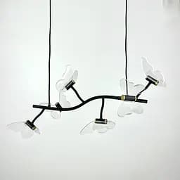 Видовжений дизайнерський світильник із метеликами | Арт. H 018/6 BK | Line F