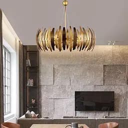 Підвісна люстра у золотому корпусі Ø 60 см | Арт. MJ 212-600 | Line F