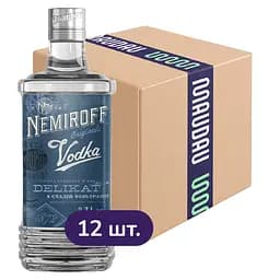 Упаковка горілки особливої Nemiroff Originals Делікат м'яка 40% 8.4 л (0.7 л х 12 шт.)