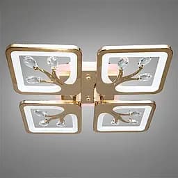 Стильна стельова LED-люстра в дитячу Diasha S8157/4G LED 3color - золото, 85 Вт, 37x37 см