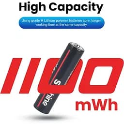 Акумулятор AAA Soshine 1.5V 730 mAh 1100 mWh з Type-C зарядкою / Батарейка акумуляторна (18880) - мініатюра 4