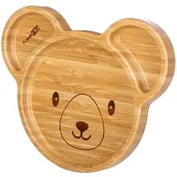 Бамбукова тарілка ведмедик FreeON з силіконовою присоскою