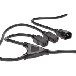 Кабель питания Digitus C14 > 2xC13, 1.7м, черный teh0013667