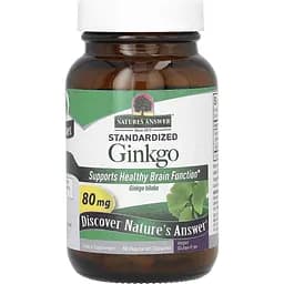 Гинкго Билоба Nature's Answer Standardized Ginkgo 80 мг 60 вегетарианских капсул